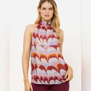 Oliphant Tie Neck Blouse Sleeveless Top Metallic Tuckernuck XS